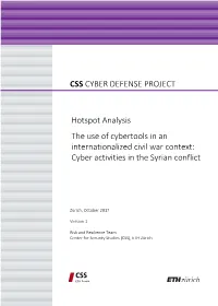 Cyber Activities in the Syrian Conflict CSS CY