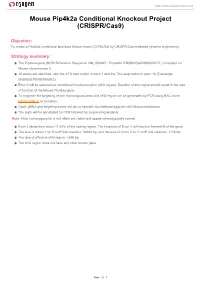 Mouse Pip4k2a Conditional Knockout Project (CRISPR/Cas9)