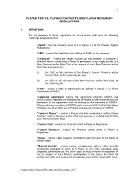 Player Status, Player Contracts and Player Movement Regulations