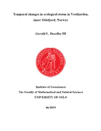 Temporal Changes in Ecological Status in Vestfjorden, Inner Oslofjord, Norway