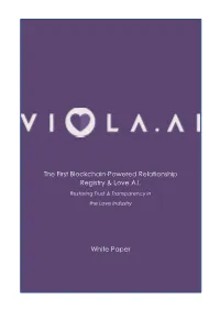 The First Blockchain-Powered Relationship Registry & Love AI