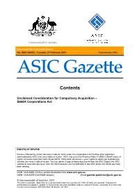 ASIC 08A/07, Tuesday, 27 February 2007 Published by ASIC ASIC Gazette