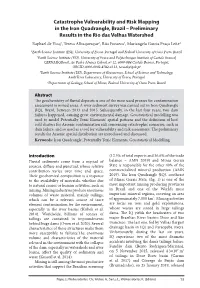 Catastrophe Vulnerability and Risk Mapping in the Iron Quadrangle