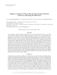 Influence Evaluation of PM10 Produced by the Burning of Biomass in Peru on AOD, Using the WRF-Chem