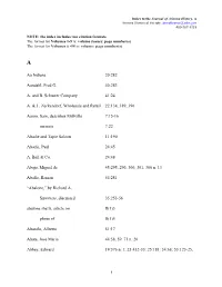 Journal of Arizona History Index, A