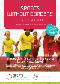 Sports Without Borders Conference Program 2013