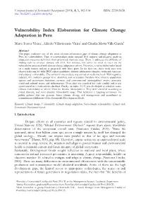 Vulnerability Index Elaboration for Climate Change Adaptation in Peru