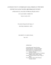 An Introduction to Contemporary Characteristics in Twentieth