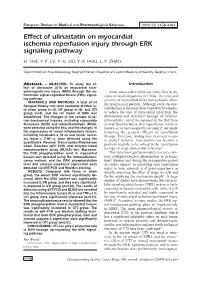 Effect of Ulinastatin on Myocardial Ischemia Reperfusion Injury Through ERK Signaling Pathway
