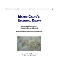 Essential Delphi – Copyright 1996-2002 Marco Cantù – 1