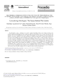 Lexicalizing Ontologies: the Issues Behind the Labels