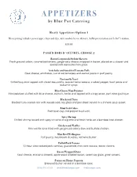 APPETIZERS by Blue Pot Catering