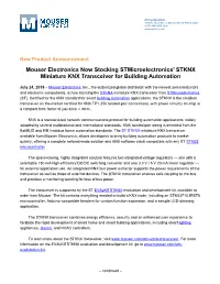 Mouser Electronics Now Stocking Stmicroelectronics' STKNX