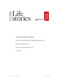 Richard Brett-Knowles Interviewed by Dr