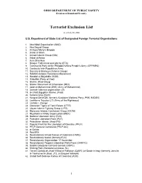 Terrorist Exclusion List