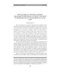 The Dangers of Children's Rights' Discourse in the Political Arena: the Issue of Religious Male Circumcision As a Test Case