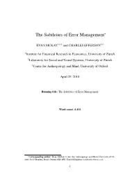 The Subtleties of Error Management∗