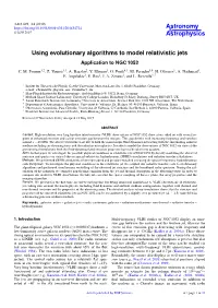 Using Evolutionary Algorithms to Model Relativistic Jets Application to NGC 1052