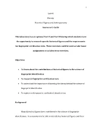 1 Lab #2 History: Historical Figures and Anthropometry