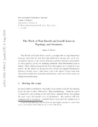Arxiv:1006.1489V2 [Math.GT] 8 Aug 2010 Ril.Ias Rﬁe Rmraigtesre Rils[14 Articles Survey the Reading from Proﬁted Also I Article