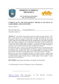 Current State and Development Trends in the Field of Large Diesel and Gas Engines