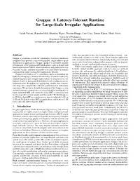 Grappa: a Latency-Tolerant Runtime for Large-Scale Irregular Applications