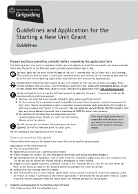 Guidelines and Application for the Starting a New Unit Grant Guidelines