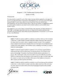 Introduction: Optional Activities: August 7, 1742: Nathanael Greene