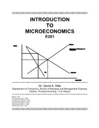 Introduction to Microeconomics E201