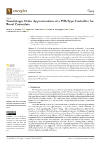 Non-Integer Order Approximation of a PID-Type Controller for Boost Converters