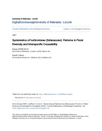 (Solanaceae): Patterns in Floral Diversity and Interspecific Crossability