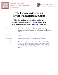 The Dynamic Advertising Effect of Collegiate Athletics