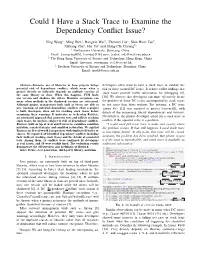 Could I Have a Stack Trace to Examine the Dependency Conﬂict Issue?