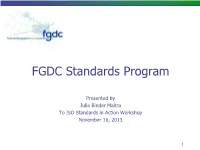 FGDC Standards Program
