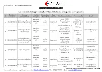 List of Manufacturing/Processing Beet Pulp Establishments for Inspection and Registration