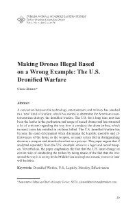 Making Drones Illegal Based on a Wrong Example: the U.S. Dronified Warfare