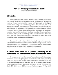 Plato As a Philosophy Salesman in the Phaedo Marlon Jesspher B