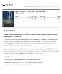 Space Flight Dynamics, 2Nd Edition Craig A
