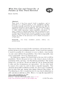 A Paradox of Time Travel Revisited