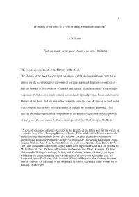Book History in India, with Its Programmatic Opening Chapter, ‘Under the Sign of the Book: Introducing Book History In