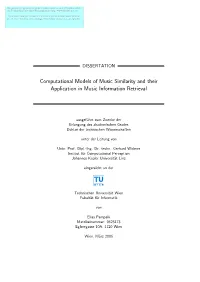 Computational Models of Music Similarity and Their Applications In