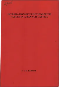 Integration of Functions with Values in a Banach Lattice