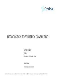 Introduction to Strategy Consulting