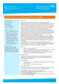 Radiation-Sensitive Severe Combined Immunodeficiency (RS-SCID)