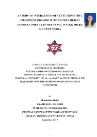 A Study of Interaction of Cetyltrimethyl Ammonium Bromide with Methyl Red by Conductometry in Methanol-Water Mixed Solvent Media