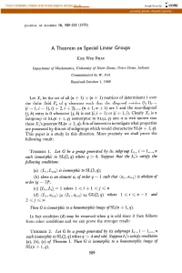 A Theorem on Special Linear Groups