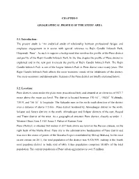 Chapter-V Geographical Profile of the Study Area