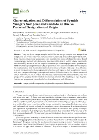 Characterization and Differentiation of Spanish Vinegars from Jerez And