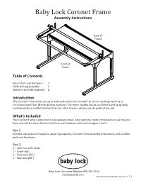 Coronet (BLCT16) Frame Assembly Instructions REVISED