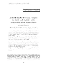 Ineffable Limits of Weakly Compact Cardinals and Similar Results